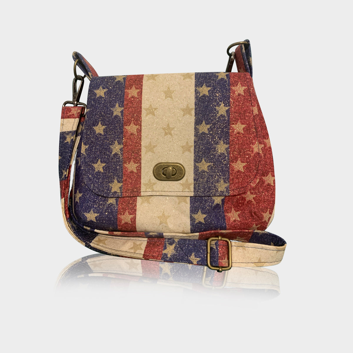 Red, White, & Blue Striped Stars Purse